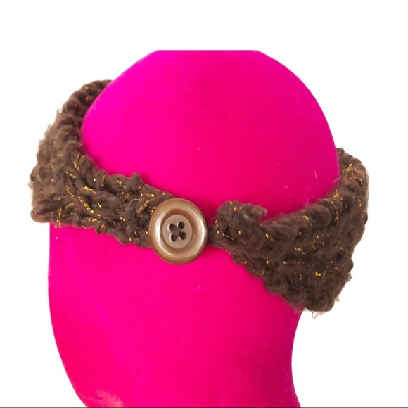 Handmade Knit Earmuff Head Band with Flower - Picture 3 of 8